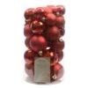 30 Palline Natalizie Infrangibili Rosso