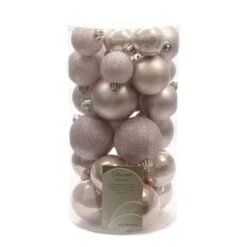 30 Palline Natalizie Infrangibili Rosa Cipria