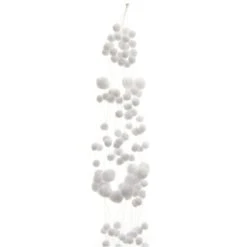 Filo Decorativo Natalizio Palline Di Neve 135cm
