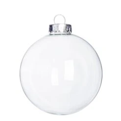Pallina Natalizia In Vetro 100mm Trasparente