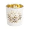 Portacandela Vetro Neve Bianco-Oro