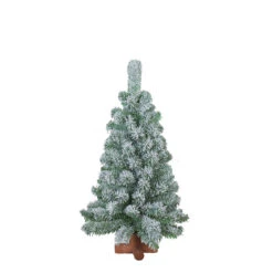 Flora Alberello Di Natale Con Base In Legno 75 Cm