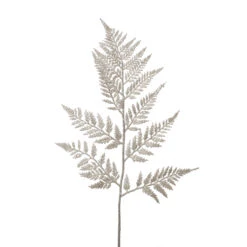 Addobbo Floreale Felce Con Glitter 60cm - White