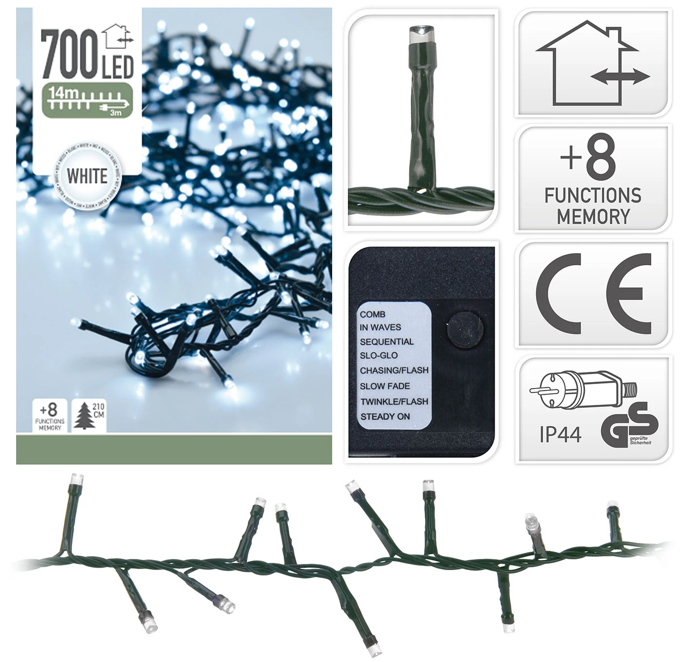 Luci Di Natale 700 Led - Luce Fredda - immagine 2