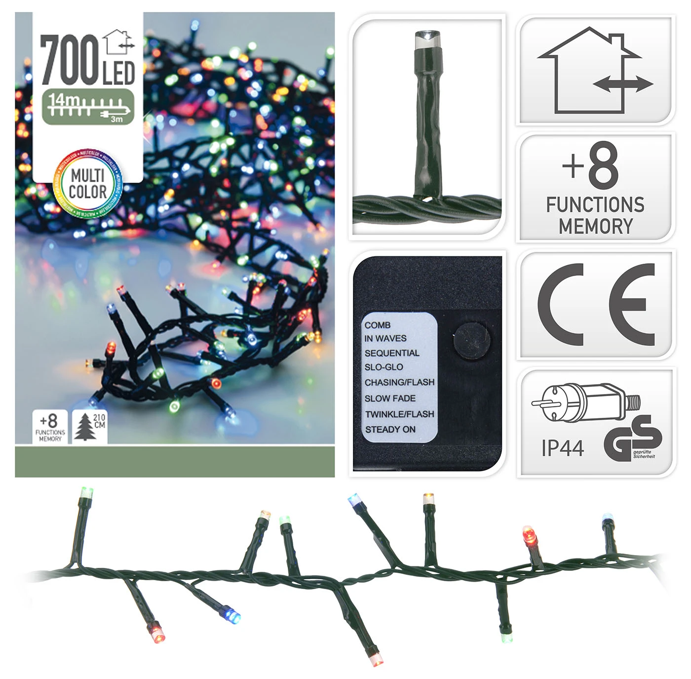 Luci Di Natale 700 Led - Multicolor - immagine 2