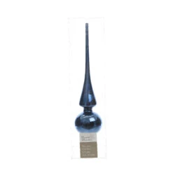 Puntale Albero Natale 26cm In Vetro Blu Notte