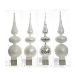 Puntale In Vetro 32 Cm Argento