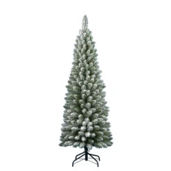 Flora Albero Di Natale Slim Innevato Silvestre 180 Cm - 326 Rami