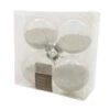 4 Palline Natalizie 70mm In Vetro Trasparenti Con Neve