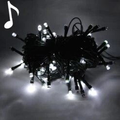 Luci Di Natale Con Musica 6,5m Luce Fredda 100 LED