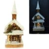Chiesetta Innevata In Legno Con Luci 35cm