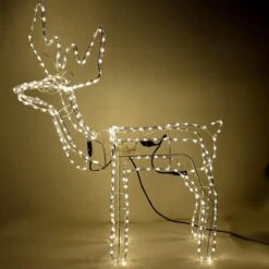 Renna Luminosa Con Movimento 105cm Bianco Caldo