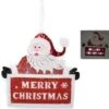 Babbo Natale Con Cartello Luminoso Merry Christmas