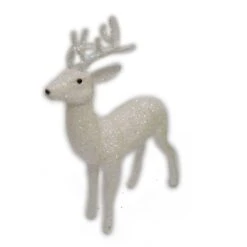Renna Bianca Con Paillettes 73cm