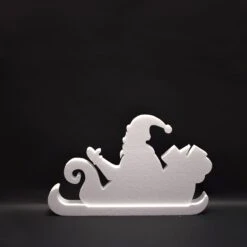 Slitta Con Babbo Natale In Polistirolo 90cm