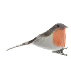 Uccellino Pettirosso Decorativo Con Clip