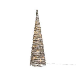 Albero Di Natale A Piramide In Rattan Con LED 120 Cm