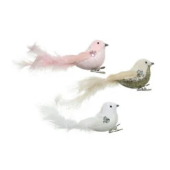 Uccellino Decorativo Con Clip E Strass 18x5x5 Cm