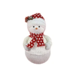 Pupazzo Di Neve Con Pelliccia E Glitter 41cm