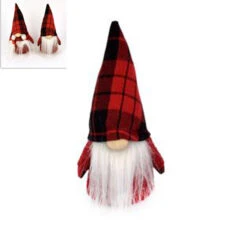 Gnomo Di Natale Con Cappello Scozzese 15cm