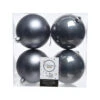 4 Palline Natalizie 100mm Grigie