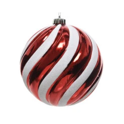 Pallina Natalizia 140mm Rossa E Bianca