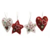 Decorazione Natalizia Cuori E Stelle In Tessuto