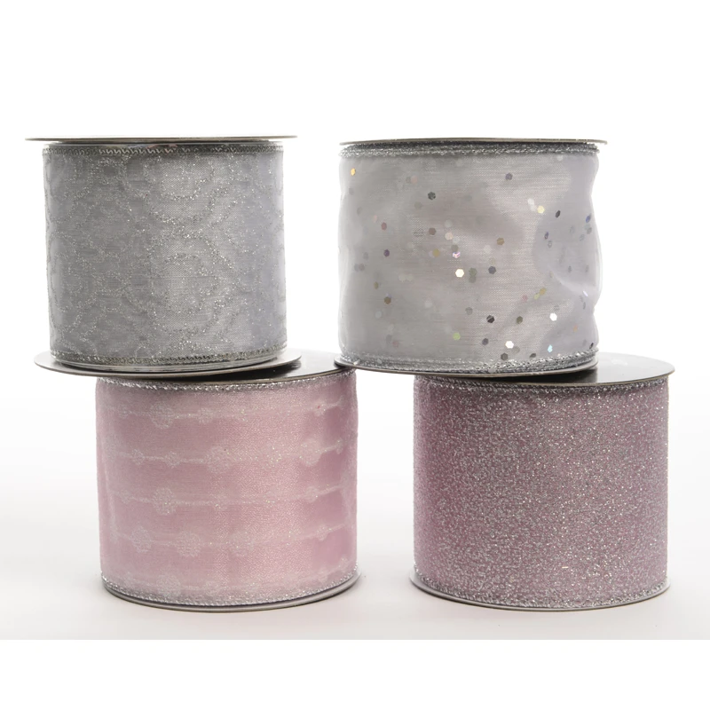 Nastro Per Regali - Bianco & Rosa