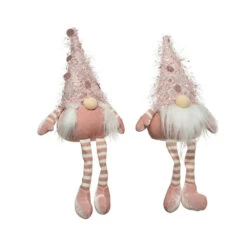 Gnomo Di Natale 43cm Rosa
