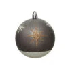 Pallina Natalizia 80mm Infrangibile Grigia Con Decorazione