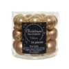 24 Palline Natalizie 25mm In Vetro Caramello