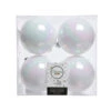 4 Palline Natalizie 100mm Infrangibili Bianco Iride
