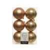 6 Palline Natalizie 80mm Infrangibili Caramello