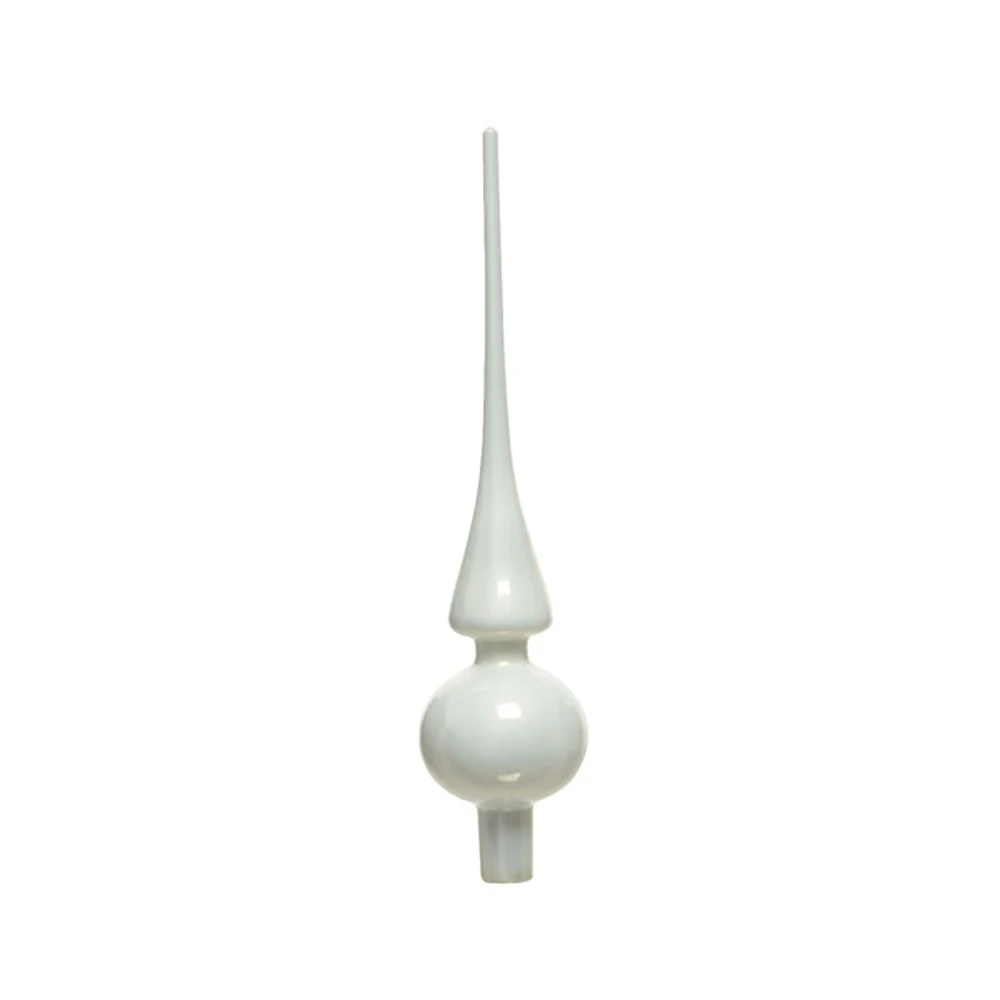 Puntale Albero Natale 26cm In Vetro Bianco - immagine 2