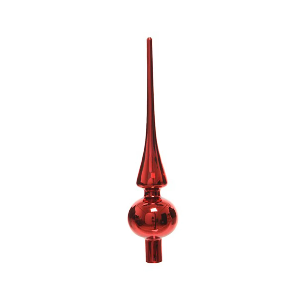 Puntale Albero Natale 26cm In Vetro Rosso - immagine 2