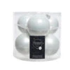 6 Palline Natalizie 80mm In Vetro Bianche
