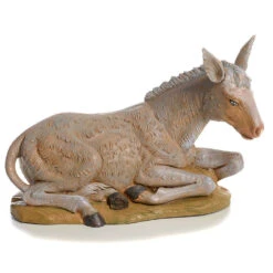 Asino Seduto Per Presepe 30cm