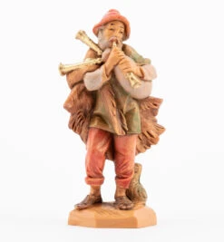 Pastore Con Zampogna Per Presepe 6,5cm