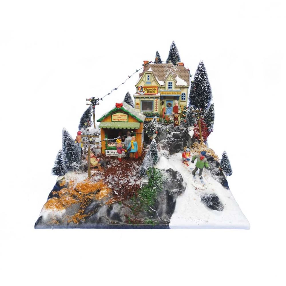 My Village Base Mini Pista Da Sci Per Villaggio Natalizio E Presepe 39x38x14cm - immagine 2