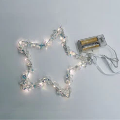 Stella Con Diamanti E Paillettes Luminosa 15 Nano LED Luce Fredda A Batteria