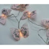 Catena Luminosa Con 10 Farfalle Rosa LED A Batteria