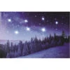 Quadro Natalizio Paesaggio Innevato Di Notte LED E Fibra Ottica A Batteria