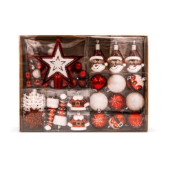 70 Addobbi Natalizi Assortiti Infrangibili Rossi E Bianchi