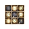 9 Palline Natalizie 60mm Infrangibili Nere E Oro
