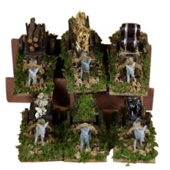 Carretto Di Legno Con Asino Accessorio Presepe