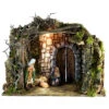Rossi Rosa Capanna Presepe Con Luce E Natività 50x26x38 Cm