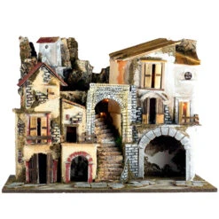 Borgo Presepe Con Luci 60x34x44 Cm