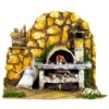 Forno Con Luce Effetto Fiamma Presepe 20x14x17 Cm