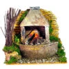 Forno Con Luce Effetto Fiamma Presepe 15x10x12 Cm