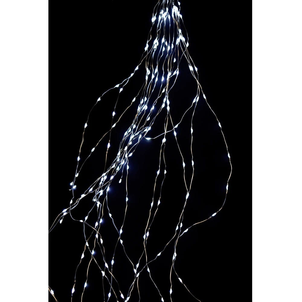 Prequ Cascata Luminosa 720 Nano Led Bianco Ghiaccio A Luce Fissa - immagine 2